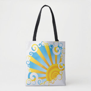 Whirly Clouds Over Sun Burst Tote Bag