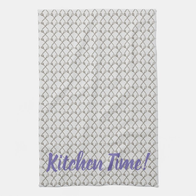 Whisk and Cooking Spoon Pattern for Kitchen Chefs Kitchen Towel (Vertical)