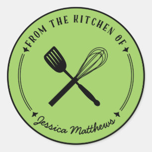 Whisk and Spatula Personalized Kitchen Stickers
