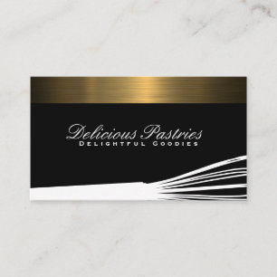 Whisk   Culinary Arts   Gold Metallic Trim Business Card