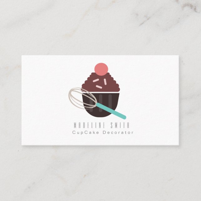 Whisk Cupcake Baking Cake Decorator Sprinkles Business Card (Front)