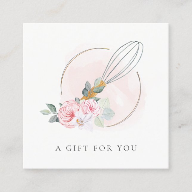 Whisk en bois Blush Rose Floral Certificat cadeau (Devant)