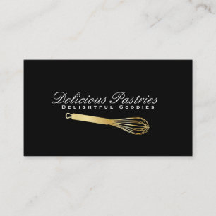 Whisk (gold)   Culinary Master Business Card