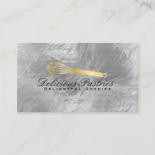Whisk Gold Culinary Metal Lustre Business Card