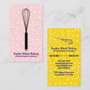 Whisk it Chef (Bakery & Caterer) Blush Pink & Gold Business Card