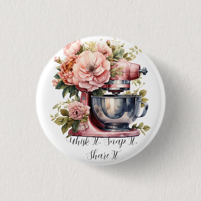 Whisk it, snap it, share it | Baking Button (Front)