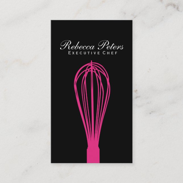 Whisk (magenta) variation | Culinary Master Business Card (Front)