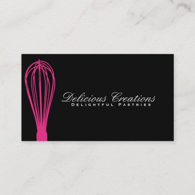 Whisk (magenta) variation | Culinary Master Business Card (Front)