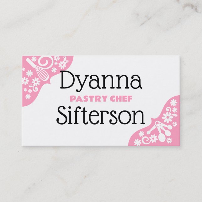 whisk measuring spoons baker chef business card (Front)
