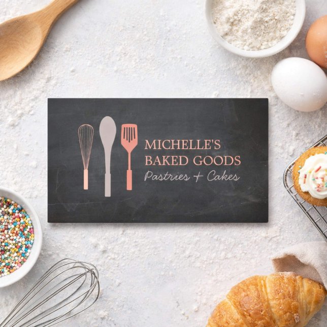 WHISK SPOON SPATULA LOGO Bakery Business Card (Creator Uploaded)