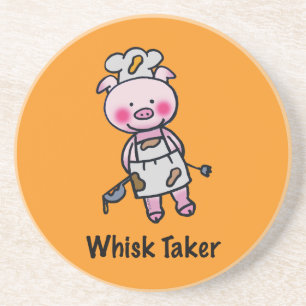 Whisk Taker Pig - Funny Chef Design Coaster
