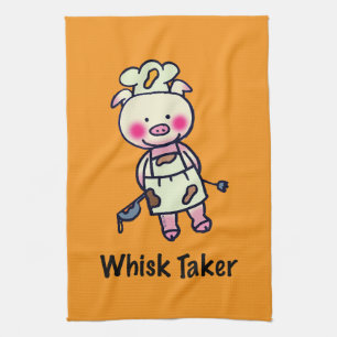 Whisk Taker Pig - Funny Chef Design Kitchen Towel