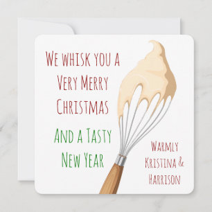 Whisk You Merry Christmas and Tasty New Year Pun Card