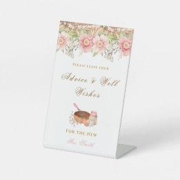 Whisked Away Advice and Well Wishes Pedestal Sign