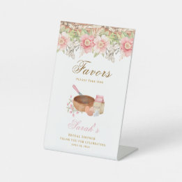 Whisked Away Bridal Shower Favours Pedestal Sign