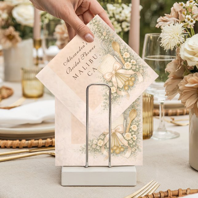 Whisked Away Cottage Baking Bridal Shower Napkin (Creator Uploaded)