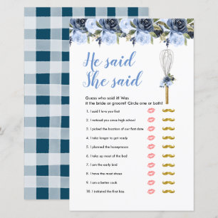 Whisked Away he said she said Games Card
