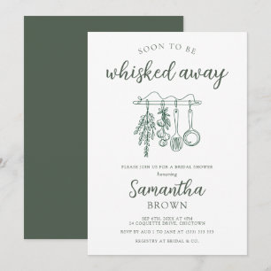 Whisked Away Sage Green Bridal Shower Invitation