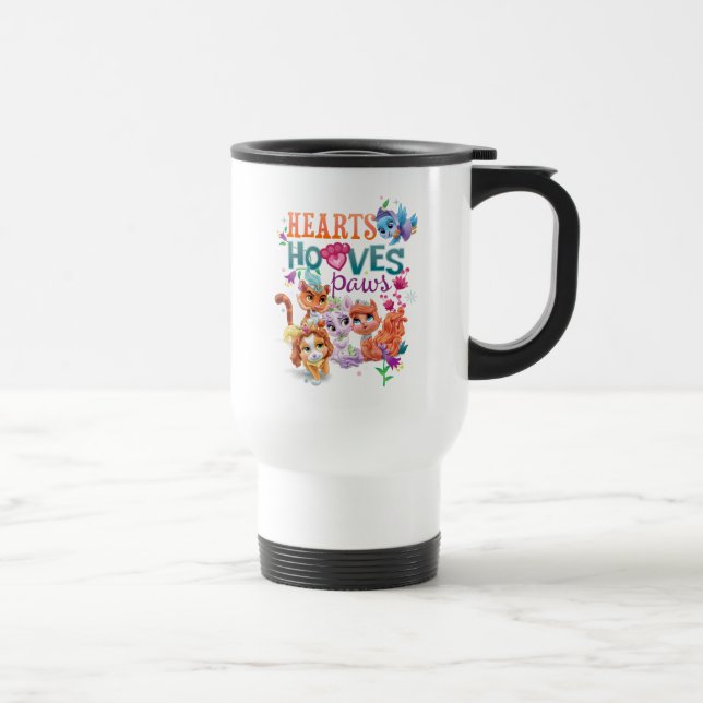 Whisker Haven | Hearts Hooves Paws Graphic Travel Mug (Right)