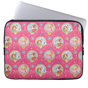 Whisker Haven   Hearts Hooves Paws Pattern Laptop Sleeve