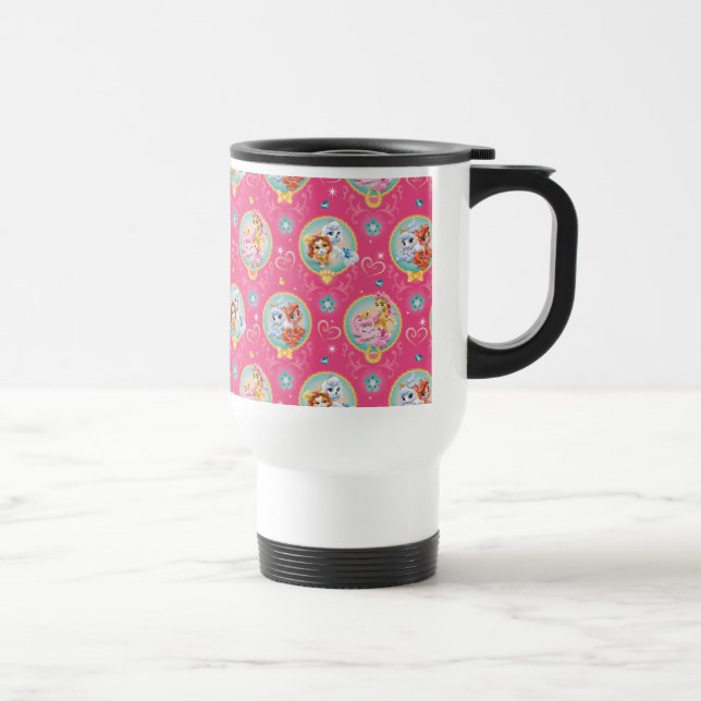 Whisker Haven | Hearts Hooves Paws Pattern Travel Mug (Right)