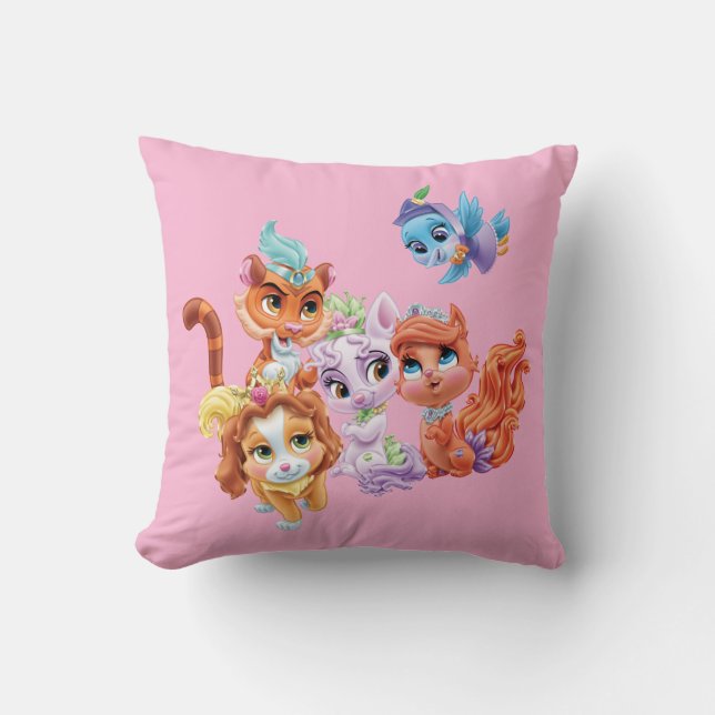 Whisker Haven | Hearts Hooves Paws Throw Pillow (Front)