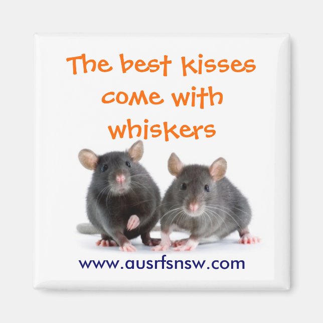 Whisker Kisses (rat) Magnet (Front)