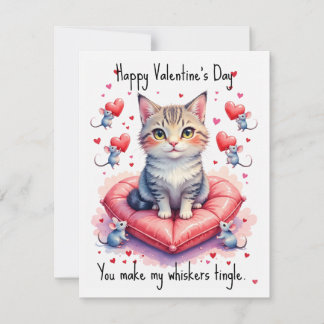 💘🐈Whisker-Tingling Romance Holiday Card
