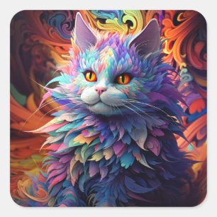Whisker Wonder Square Sticker