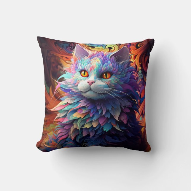 Whisker Wonder Throw Pillow (Front)
