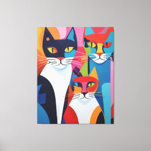 Whisker Wonders: Abstract Elegance Canvas Print