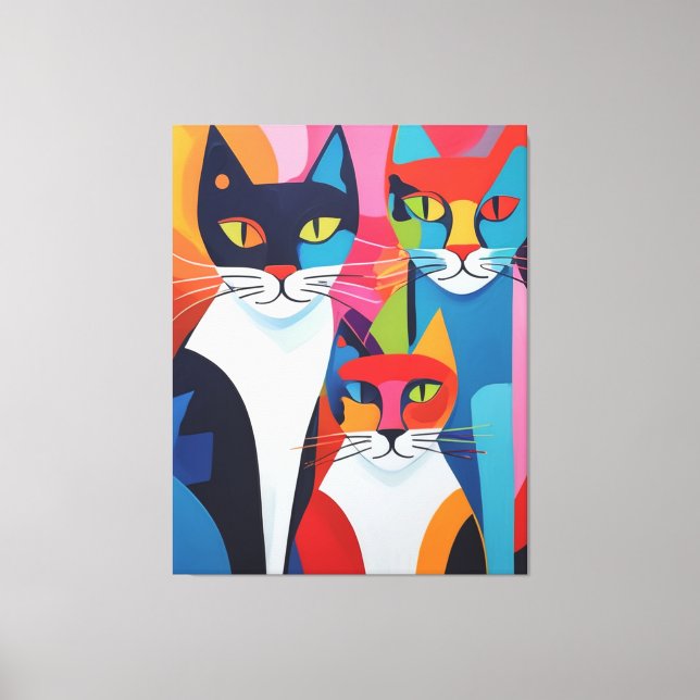 Whisker Wonders: Abstract Elegance Canvas Print (Front)