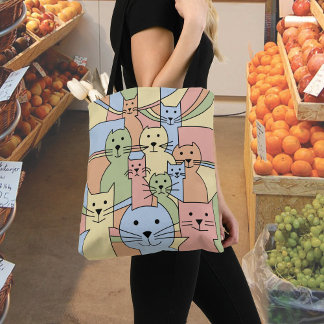 Whisker Wonders' Cat Tote Bag