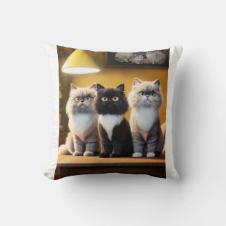 "Whiskered Elegance: Minimalist Cat Design Pillow" Throw Pillow