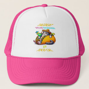 Whiskered Gastronomy: Taco and Sip Trucker Hat