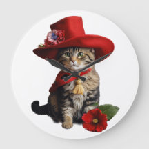"Whiskered Watcher: Cat Wall Clock"
