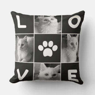 Whiskered Whimsy: Embrace the Love - Cat Lover's Throw Pillow