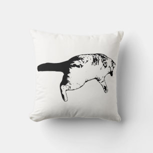 Whiskered Wonder in Ink Texture Throw Pillow