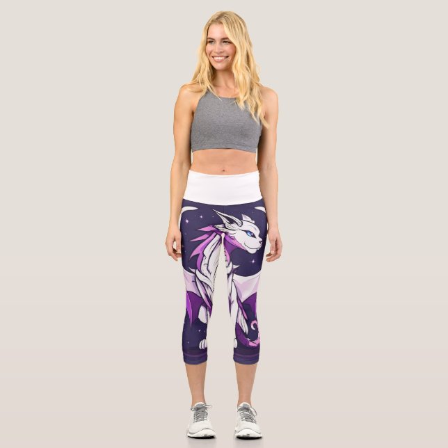WhiskerFlicks Leggings: Comic Cat Collection Capri Leggings (Front)