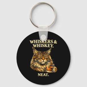 Whiskers and neat funny cat lover drinker keychain