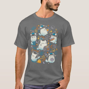Whiskers and Witchcraft Cute Cat Witch funny girl T-Shirt