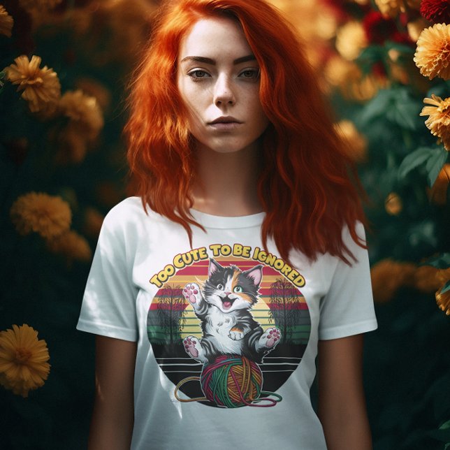 Whiskers and Yarn Too cute to be ignored T-Shirt (Creator Uploaded)