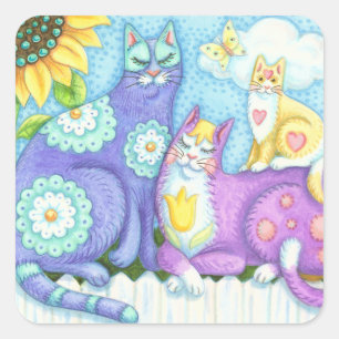 Whiskers Et Pureuses, TCHAT AMIS STICKERS Feuille