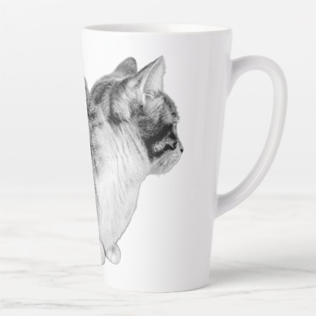 Whiskers in Thought Latte Mug (Right)