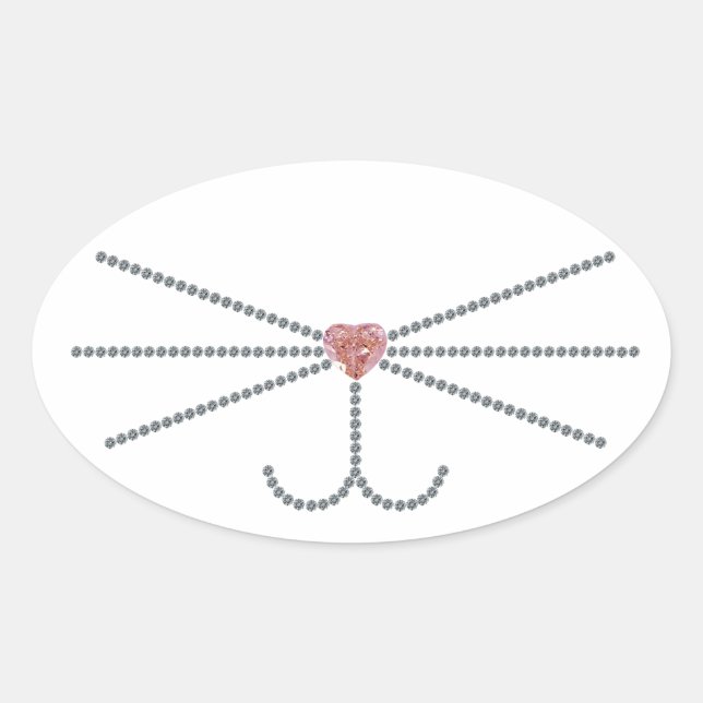 Whiskers Oval Sticker (Front)