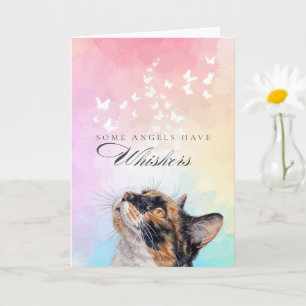 Whiskers Rainbow Calico Cat Loss Sympathy Card