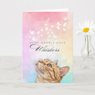 Whiskers Rainbow Orange Tabby Cat Loss Sympathy Card