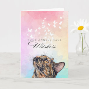 Whiskers Rainbow Tortie Cat Loss Sympathy Card