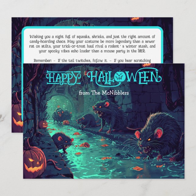 Whiskers & Sorcières : La carte Soirée des égouts (Devant / Derrière)