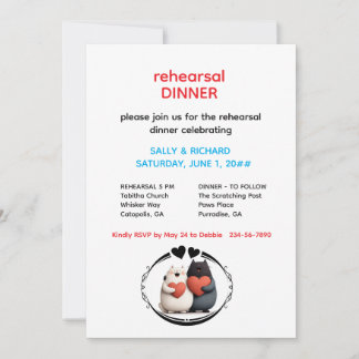 Whiskers & Vows Purr-fectly in Love Rehearsal Invitation